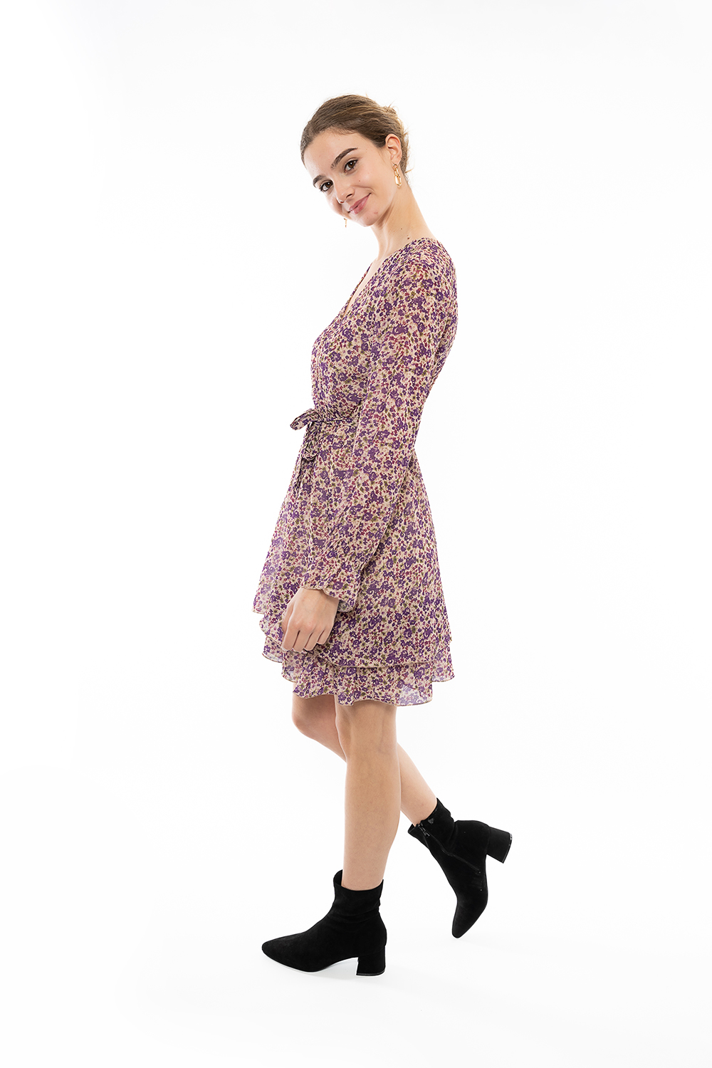 Vestido Tirantes Mujer Verano Vestido Corto Floral Detalle Volante