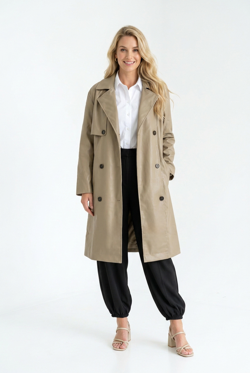 Gabardina Efecto Piel