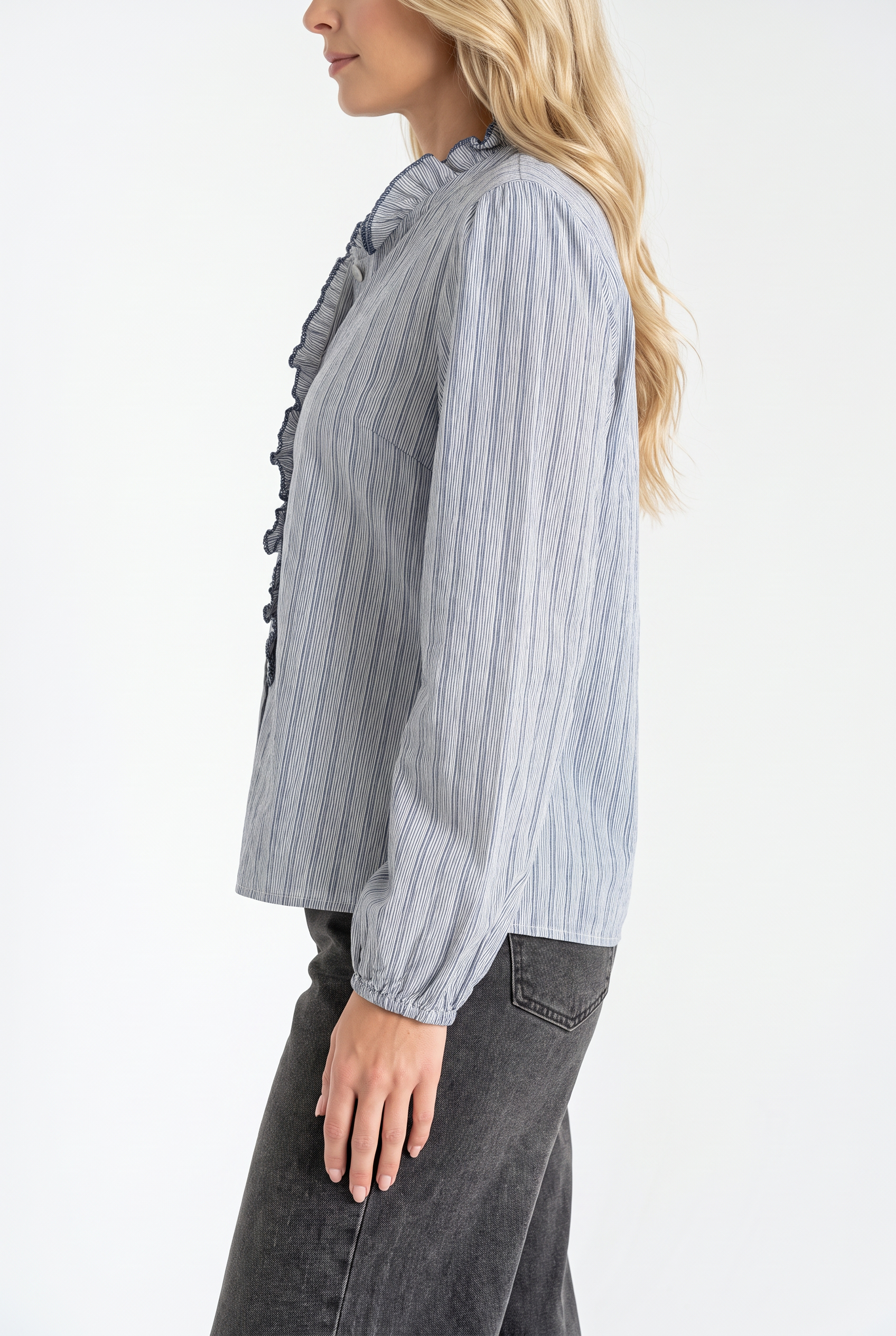 BLUSA BOTÓN FORRADO - Imagen 4